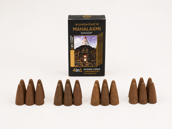 SUNSHINE’S Mahalaxmi Dhoop  4 in One Incense Cones (24 Cones)