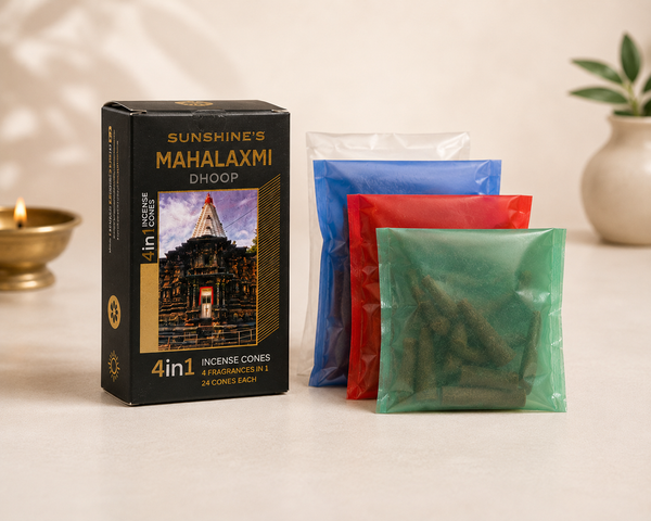 SUNSHINE’S Mahalaxmi Dhoop  4 in One Incense Cones (24 Cones)
