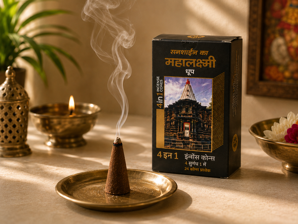 SUNSHINE’S Mahalaxmi Dhoop  4 in One Incense Cones (24 Cones)